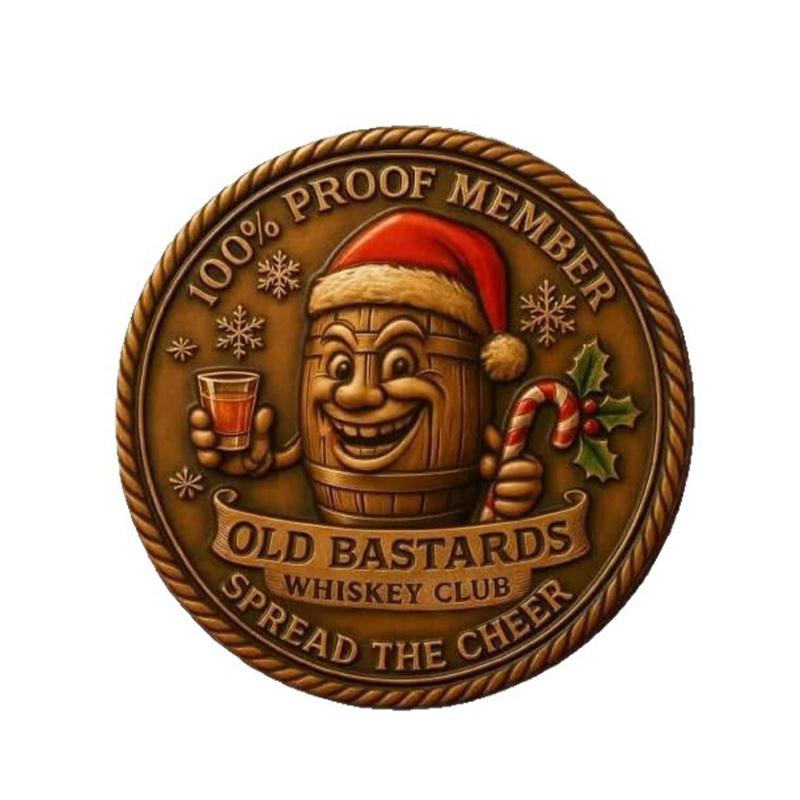 Flat Santa Claus Challenge Coin Commemorative Collectible Coin Gift