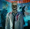 Latex Huvudskallemask Hjälm med Rörlig Käke Party Halloween Rekvisita Huvudbonad