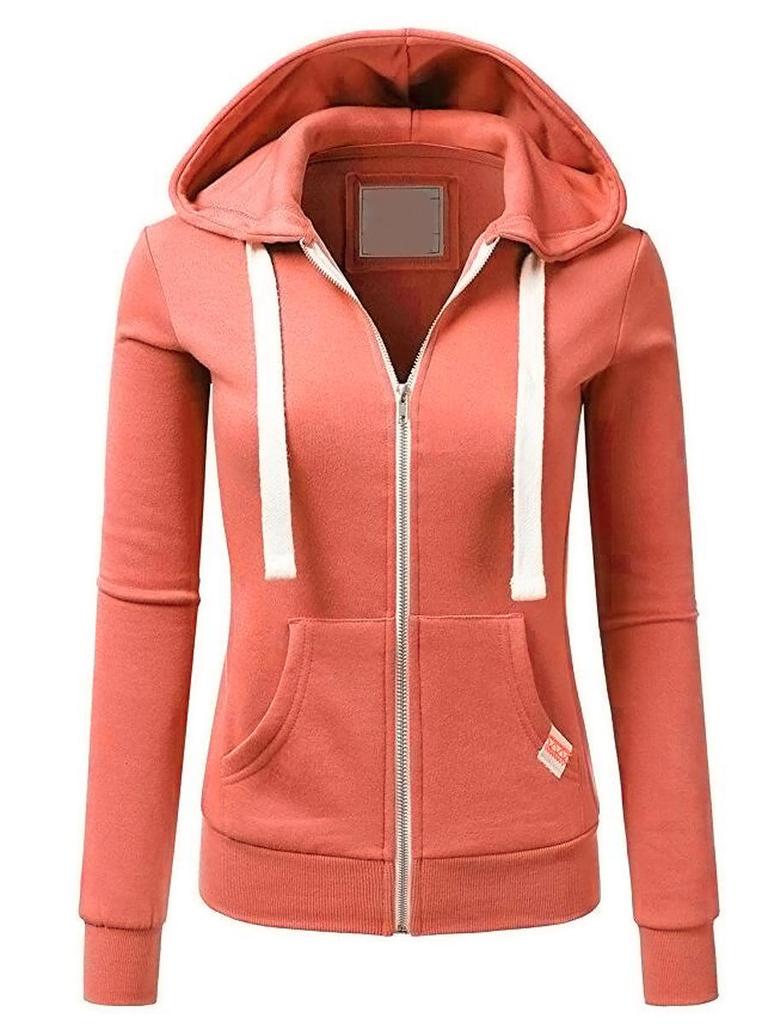 Spring and Autumn Women's Trendy Sports Zipper Cardigan Hoodie Jacket