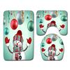 Christmas Bathroom Shower Curtain Four-Piece Combination Floor Mat Bathroom Water Absorbent Non-Slip Door Mat Bedroom Carpet