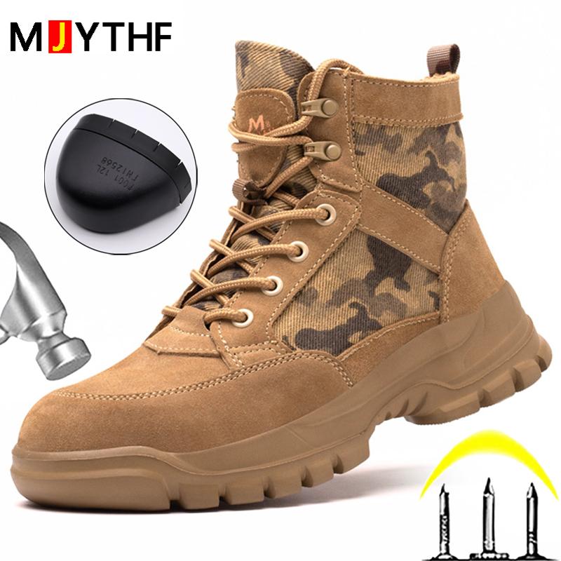 Autumn Winter Shoes Men Boots Indestructible Shoes Puncture-Proof Safety Shoes Men Work Boots Outdoor Hiking Shoes Protection