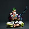 Anime One Piece 19cm Gk Kimono Sitting Kimono Zoro Statue Figure Model Decoration Action Figurine Doll Ornament Toys Gift