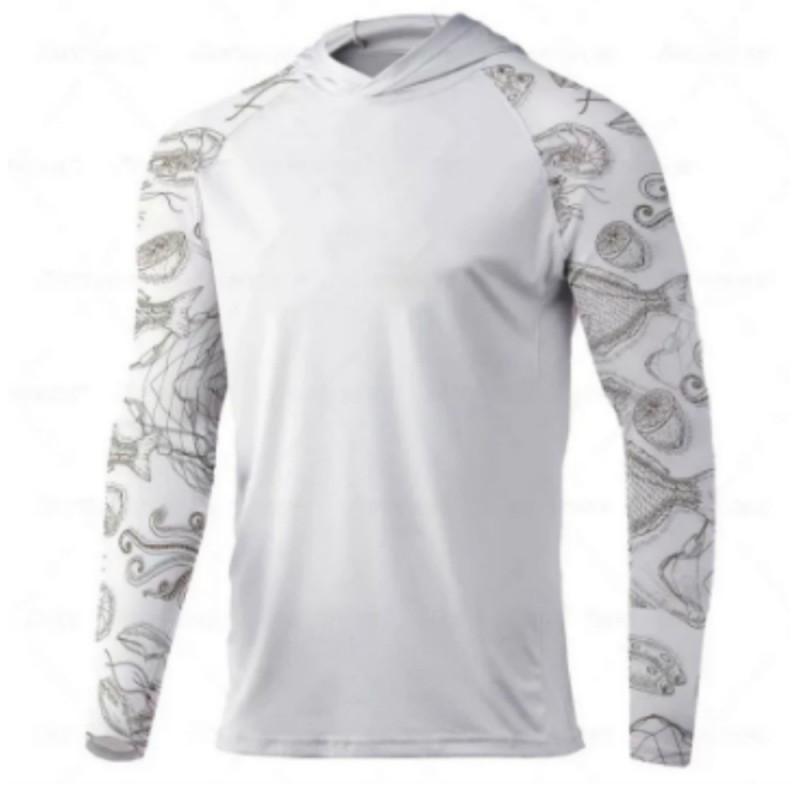 Ocean Fishing Clothes Sun-proof Long-sleeved UV-proof Hooded Upf50+ XXXL