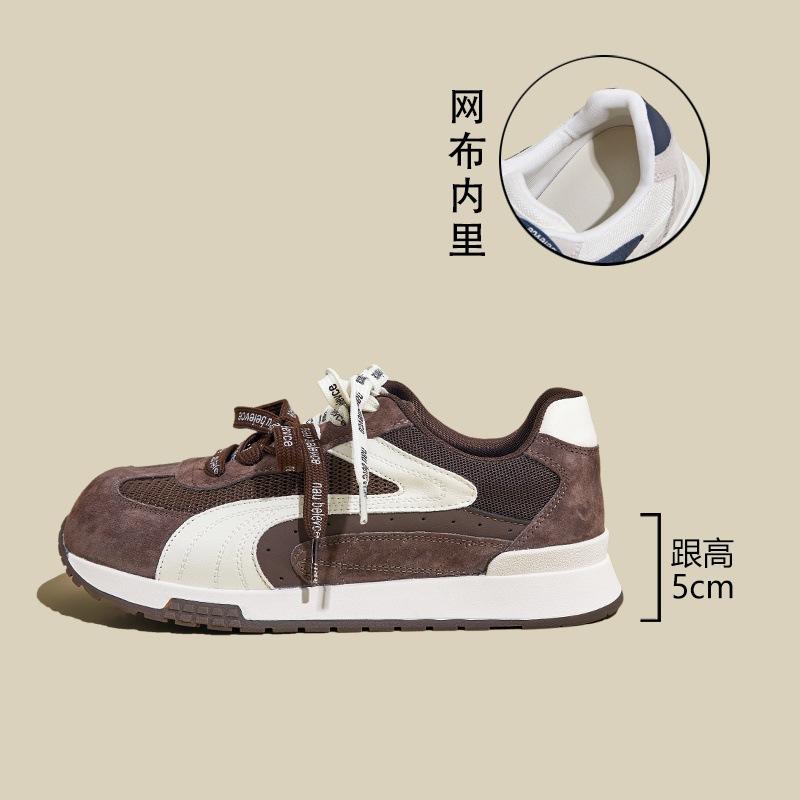 

Summer and autumn new inner heightening thick-soled breathable lace-up versatile casual sports shoes women 40 коричневый