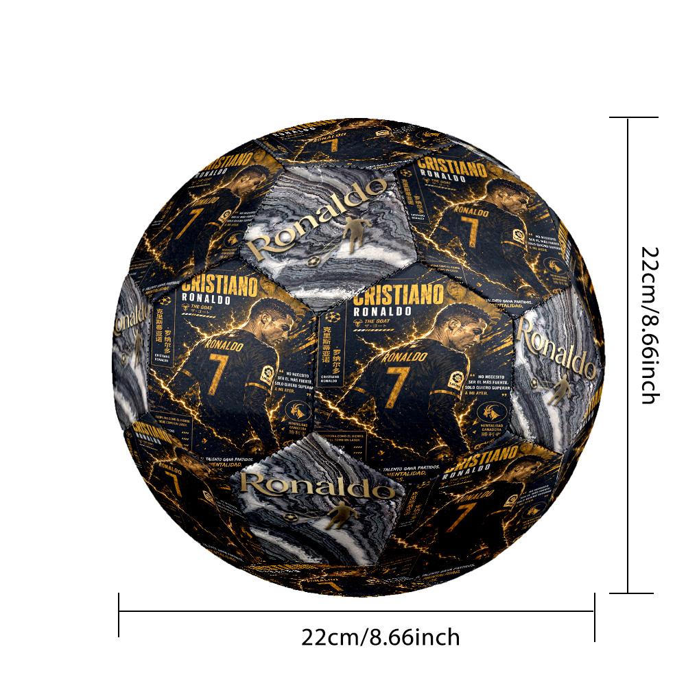 Ronaldo's Football Legends Unite Soccer Ball Size 5 Football Machine-Stitched Indoor/Outdoor Training and Matches Soccer Accessory