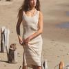 European and American Seaside Beach Wide Shoulder Vest Dress Knitted Dress Dress Summer Beach Dress by the Sea