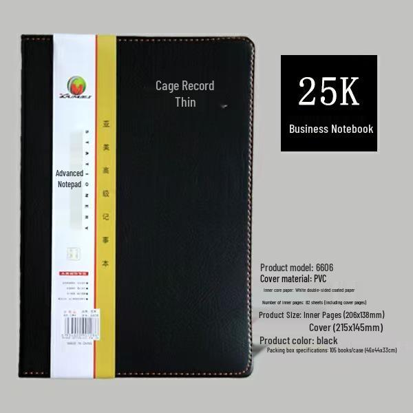Black Leather Office & Student Notebook - 32K, 25K, 18K Sizes