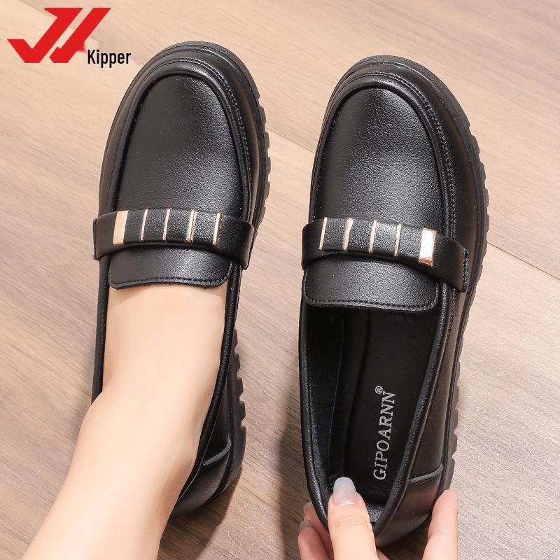 2025 New Spring & Autumn Non-Slip Soft Sole Leather Shoes for Middle-Aged & Elderly Women