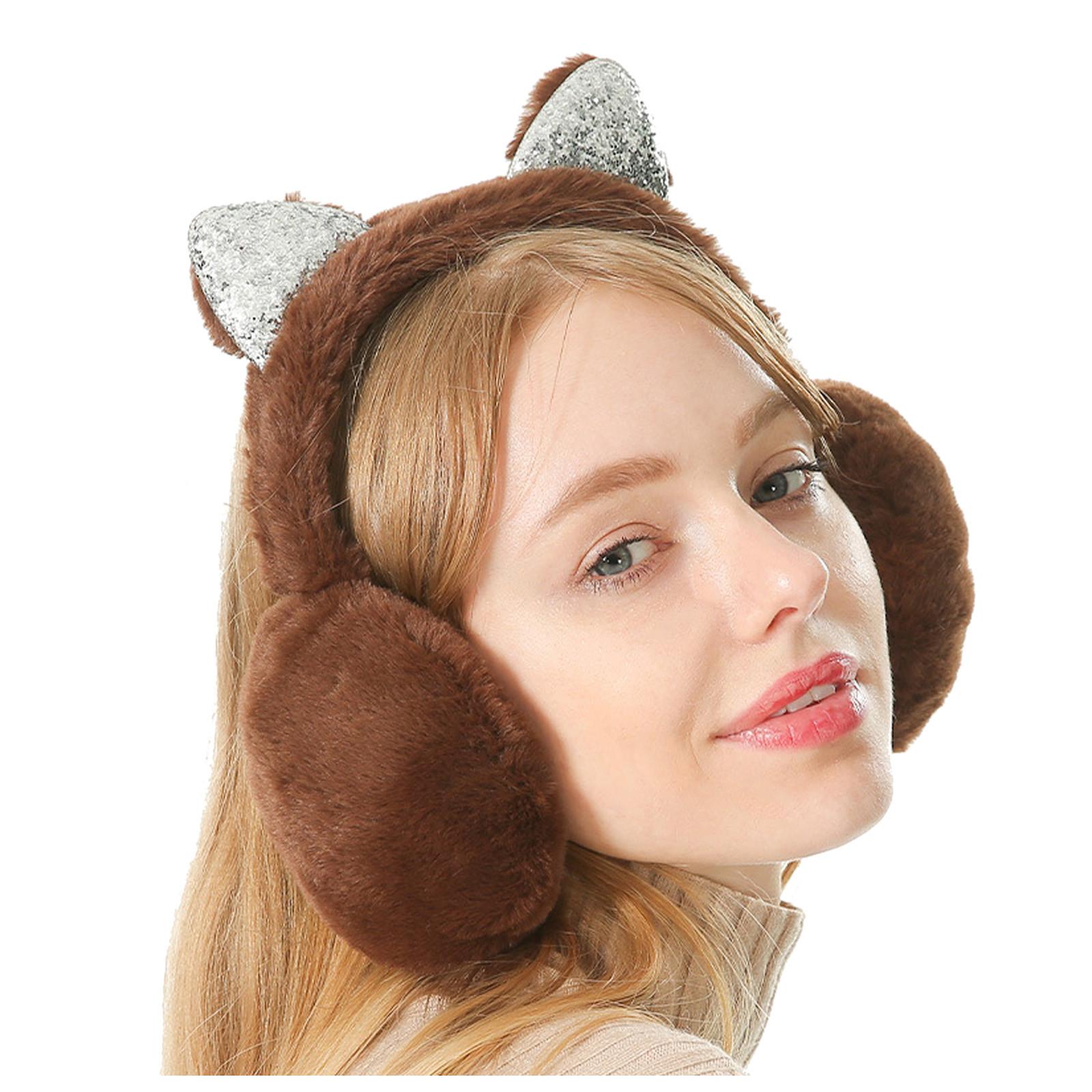 

Симпатичные уши с блестками для девочек, грелки для ушей, складные защитные наушники