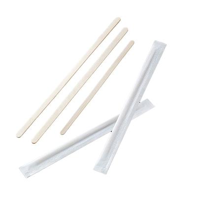 100Pcs New 14/18cm Coffee Stirrer Sticks Disposable Single Package Wooden Coffee Stirrers Drinking Stir Coffee Supply
