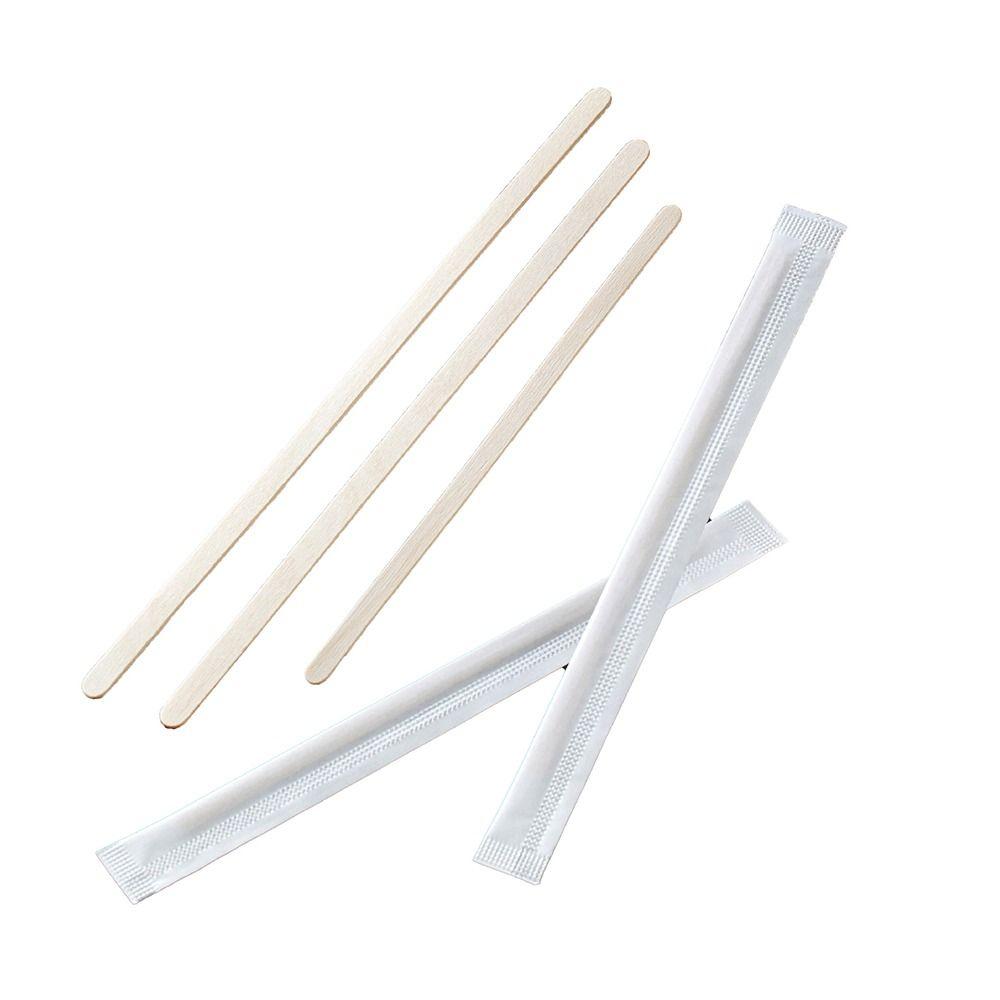 100Pcs New 14/18cm Coffee Stirrer Sticks Disposable Single Package Wooden Coffee Stirrers Drinking Stir Coffee Supply