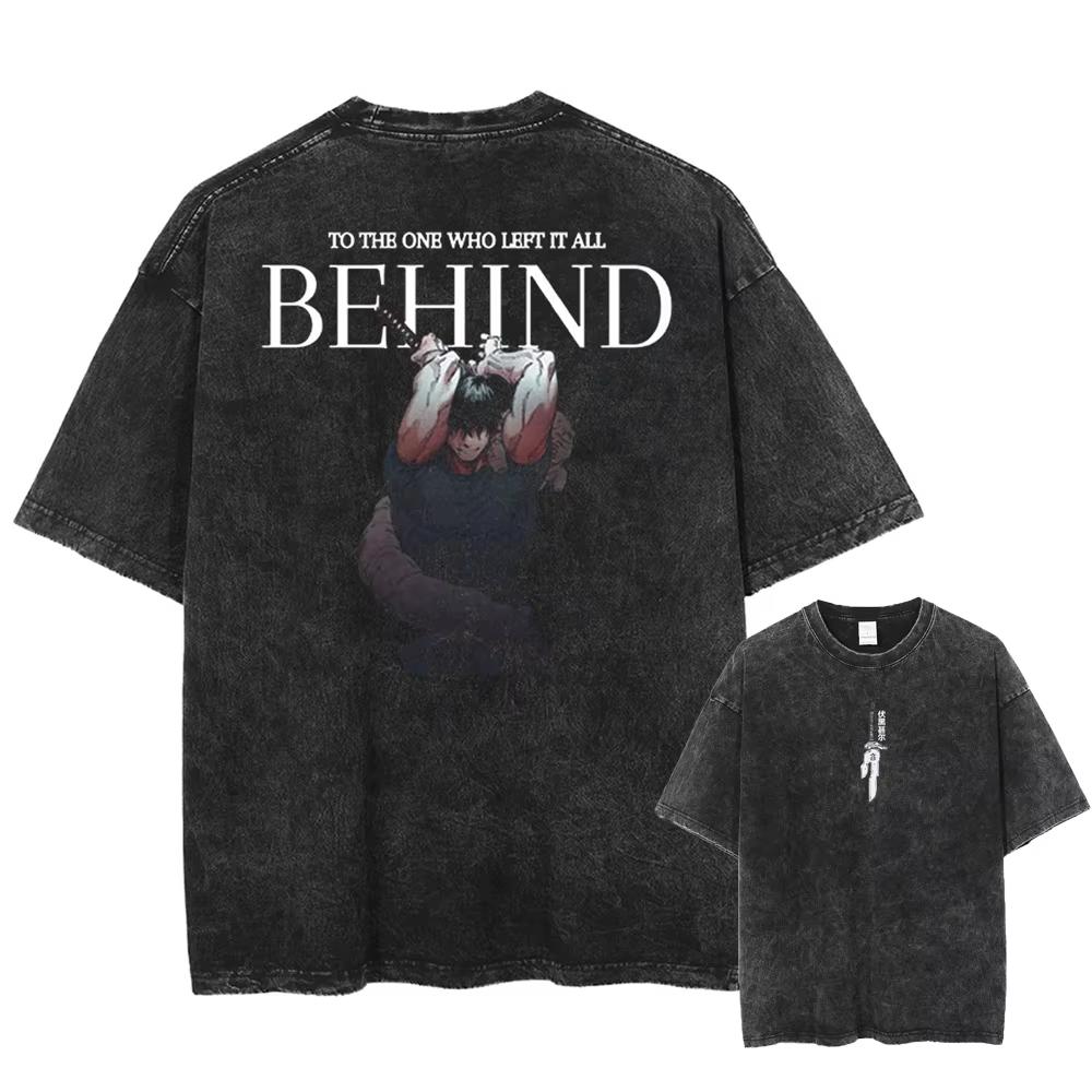 2026 Anime Jujutsu Kaisen Fushiguro Toji Printed T‑shirt Men's and Women's Washed T‑shirt High Quality Oversized Casual Streetwear Summer Graphic Tops