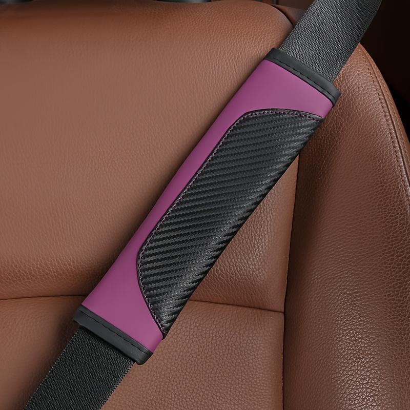 1pc Carbon Fiber Pattern PU Leather Car Seat Belt Shoulder Pad, Comfortable Protective Cover for Car Seat Belt Comfort Seat Belt Cover Shoulder Strap
