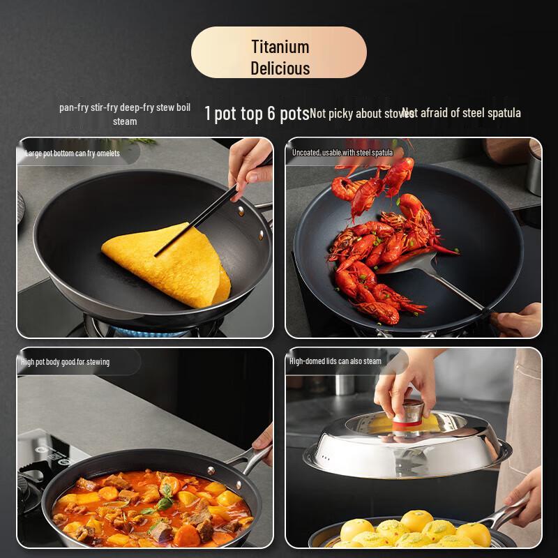 Chudawang 32cm Titanium Wok