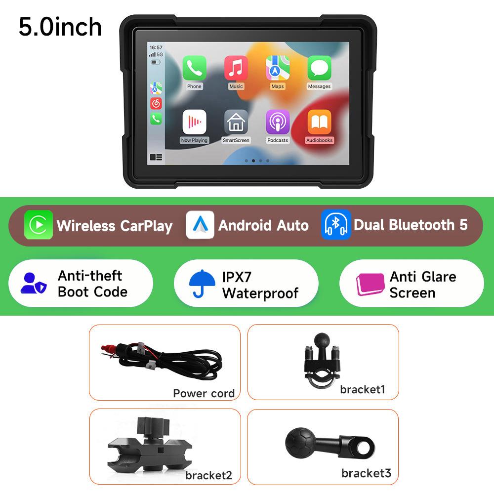 

JIUYIN 7-дюймовый мотоцикл CarPlay навигация беспроводной CarPlay Android Auto Airplay дисплей экран портативный мотоциклетный монитор CHINA