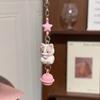 Bag Pendant Resin Star Cat Design Keychain with Bell Sound Mobile Phone Lanyard Stress Relief Hanging Buckle Lightweight Bag Hanger