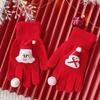 Holiday Theme Gingerbreadman Gloves Knitted Gloves Festival Handwear Lovely Snowman Knitwear Gloves for Daily Use