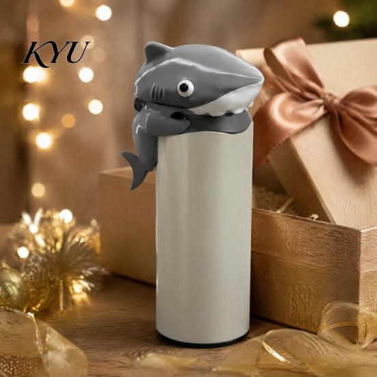 Shark Can Lid Portable Soda Cover, Shark/Dinosaur/Frog/Hippo/Elephant Shape, Durable Reusable Drink Plastic Dustproof Protector for 375ml Beverage