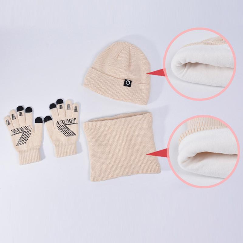 Зимняя шапка перчатки шарф костюм бархат теплая защита ушей шерстяная шапка мужская — фото 10