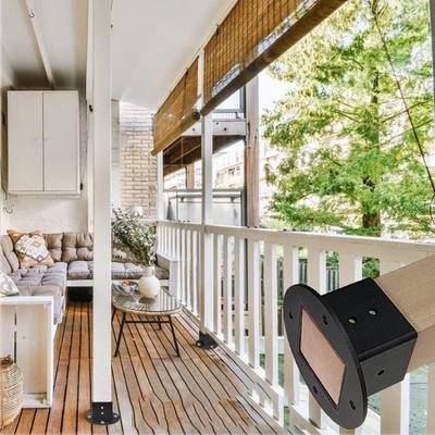 Soportes de poste resistentes Anclajes Paquete de 6 Acero con recubrimiento en polvo para barandillas de vallas Paneles de privacidad Gazebos y Pérgolas