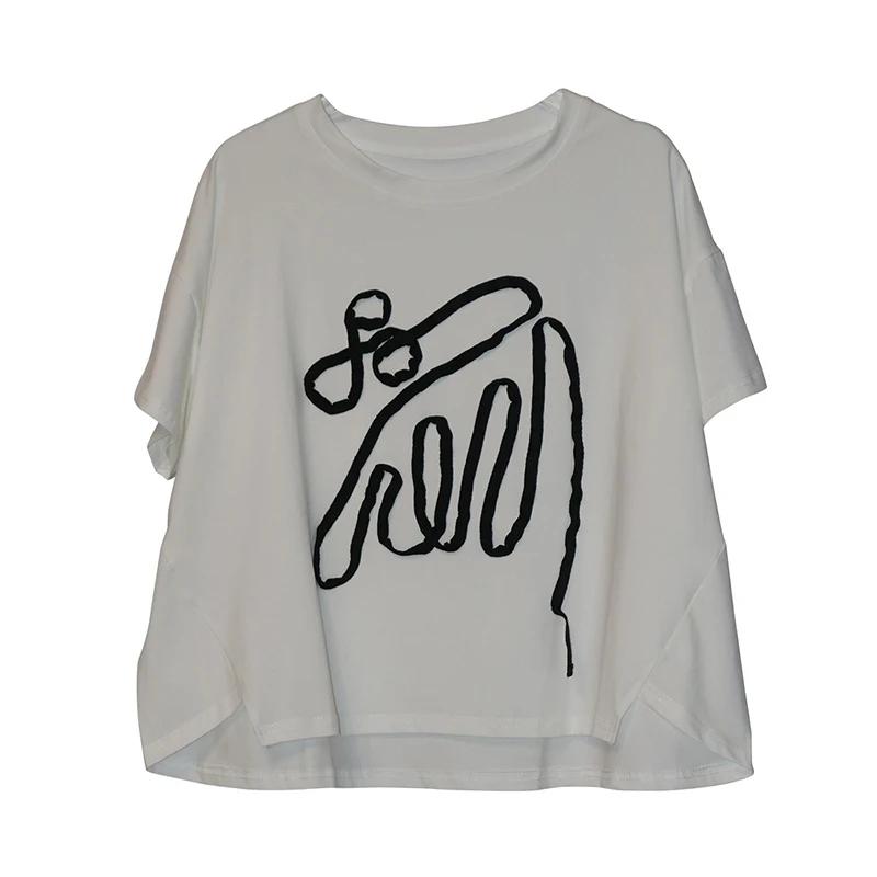 

Xitao Пэчворк Геометрические Простые Футболки ZMY1382 One Size белый