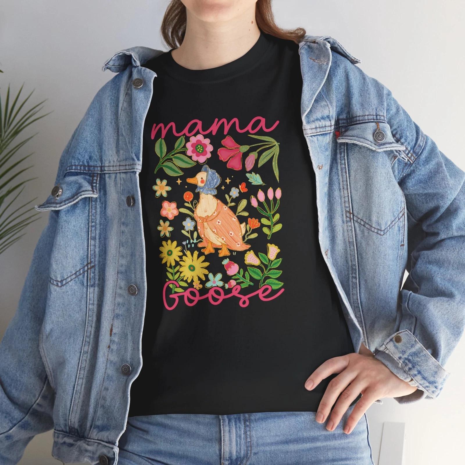 Comic T-Shirt - Cartoon & Humor-Inspired Tee boho mama goose Shirt XL