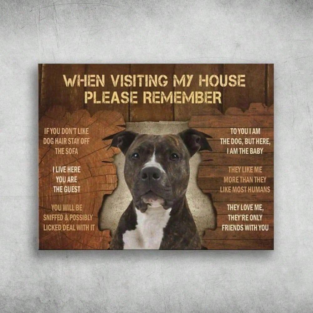 

Vintage Metal Poster Pitbull Sign Retro Wall Decor