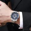 Men'S Watch Multi-Function Luminous Waterproof Quartz Watch Business Steel Belt Watch
