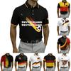 Męska koszulka polo z krótkim rękawem z nadrukiem, klasyczny krój, kołnierzyk zapinany na guziki, casualowy top do noszenia na co dzień