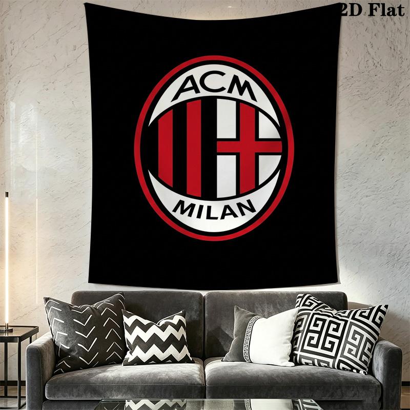 Ac Milan Crest Emblem Threepiece Set 1 Duvet Cover 2 Pillowcase Without Core Soft And Comfortable Christmas Birthday Gift