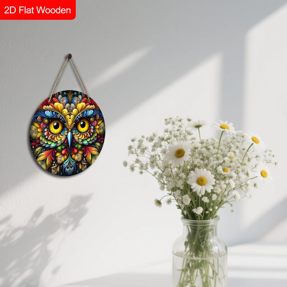 4 Different Styles of Wooden Sign with Owls Pattern, Unique Decorative Plaques for Front Door, Wall Hanging Decor, Ideal Gift for Friend & Family