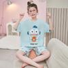 Girls Cotton Pajama Set Short Sleeve Cartoon Print Lightweight Sleepwear Ages 8 2026