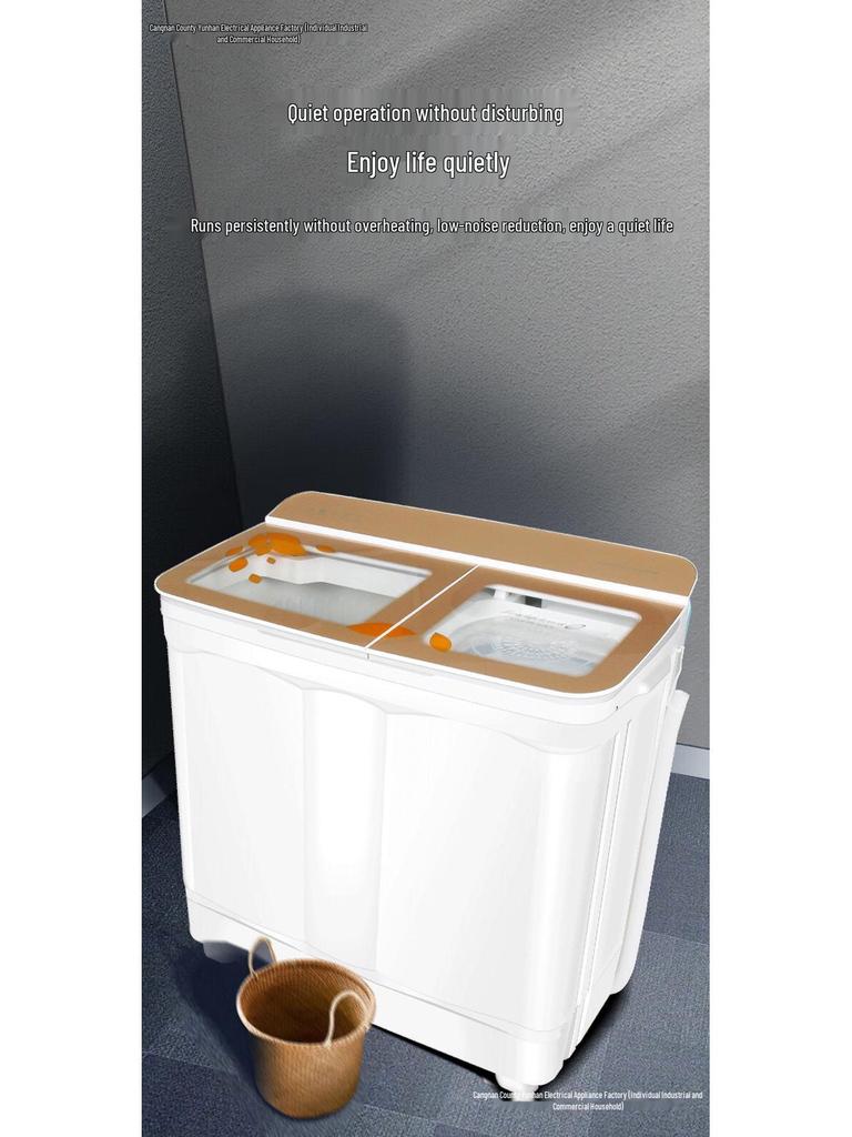 Dual Tub Semi-Automatic Washing Machine, 10kg Large Capacity for Dorms & Rentals