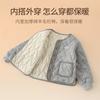 Kids Thickened Solid Color Round Neck Cardigan Warm Liner School Uniform Inner Cotton Padded Coat