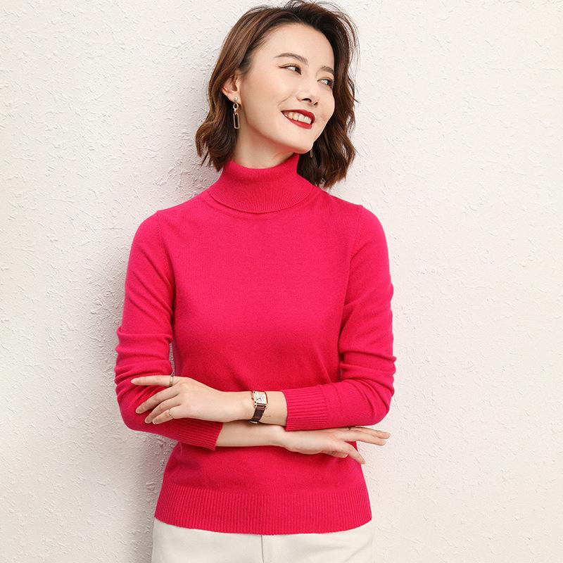 High-collar Women's Knitwear Long-sleeved Short Section Hedging Loose Big Yards Sweater Fall and Winter Fashion Wild Cardigan Bottoming Shirt
