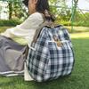 Plaid Travel Backpack Student Schoolbag Class Commuter Backpack