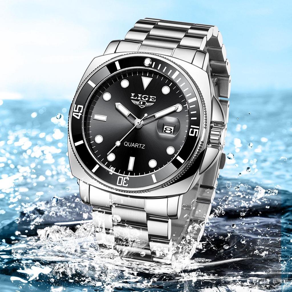 Trendige Herren-Quarzuhr mit drehbarer Lünette, Wasserdichte Armbanduhr