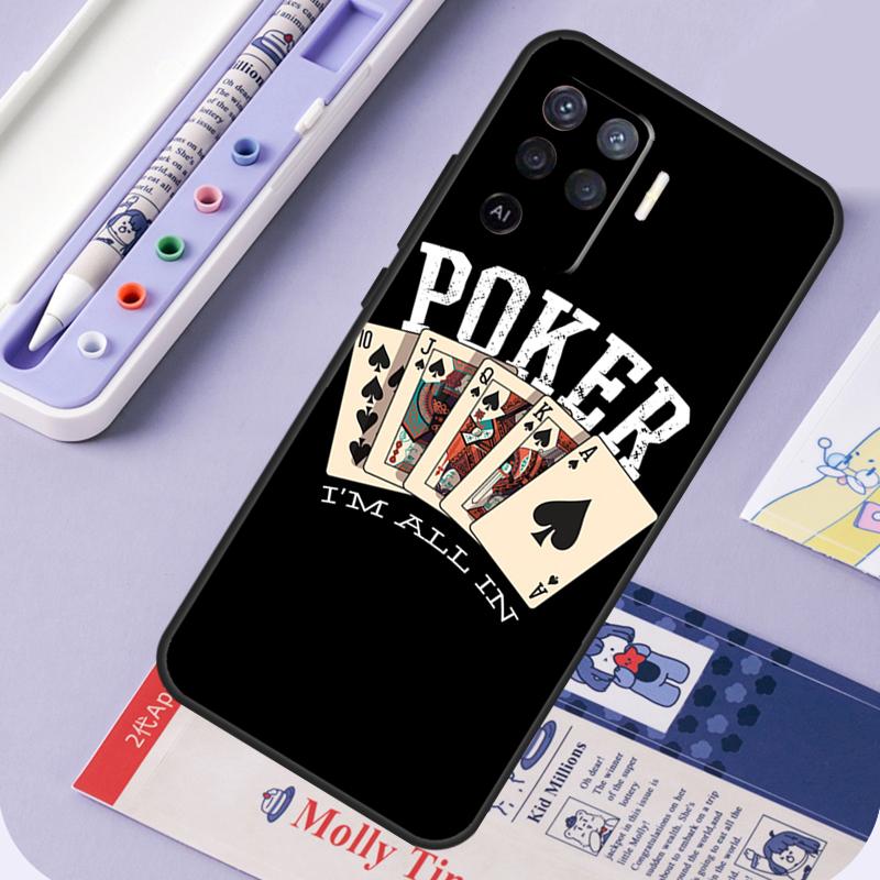 Poker Cards For Oppo A94 A74 A54 A15 A18 A38 A58 A78 A98 A40 A60 A80 A16 A76 A96 A57 A17 A77 A5 Pro Case