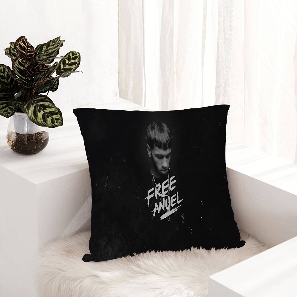 Classic Rapper Anuel AA Music Cushion Cover Pillowcase Upholstery Sofa Throw Pillow Home Decor Pillowcas