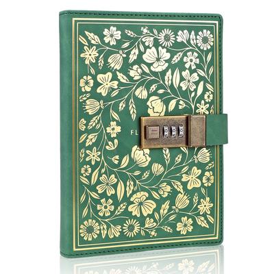 Mazeran Notebook with PU Leather Dial Lock Notebook Travel Retro B6 Lock Lined Elegant Notebook Secret Lock Organization Stationery School Supplies