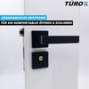TÜROX Zestaw klamek klamka klamka okucie drzwiowe rozeta czarny