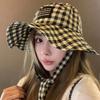Fashion Breathable Fisherman Hats Lace Up Wide Brim Bucket Hats Adjustable Strap Sun Protection Hats