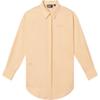 Logo Solid Color Simple Loose Fit Polo Woven Long Sleeve Shirt Women Shirts Orange F11W338407FOR