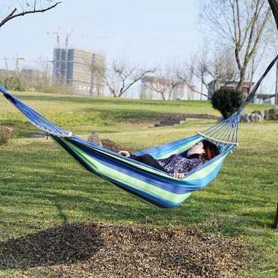 Portable Hammock Outdoor Swing Chair Garden Sports Home Travel Camping Swing Canvas Stripe Hang Bed Hammock