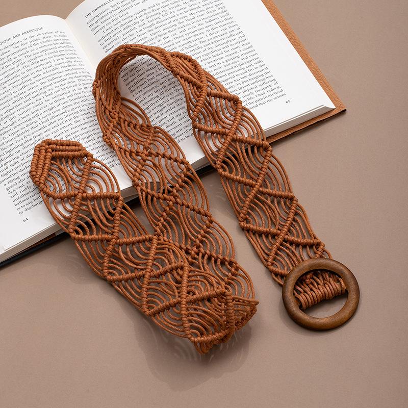 

Ретро пояс с кисточками для женщин, ручной работы, поясная веревка, регулируемая, для юбки, аксессуары в этническом стиле X492-6