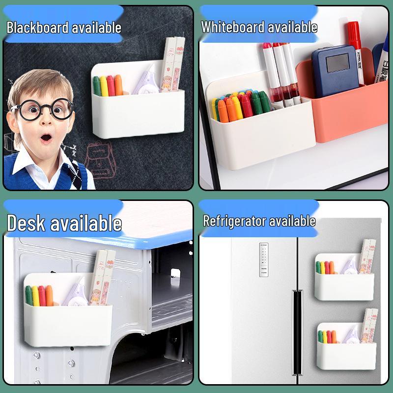 Wall-Mounted Magnetic Pen Holder and Storage Box for Whiteboards
