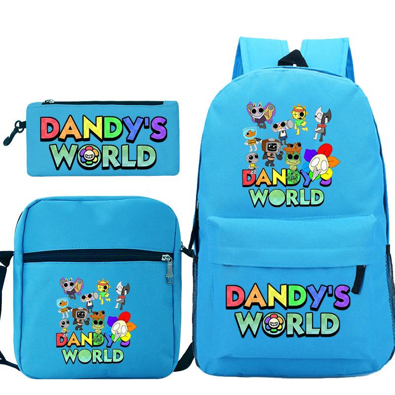 Neue Dandy-Welt Peripherie Druck Schultasche Student Lässige Federtasche Umhängetasche Dreiteiliges Set