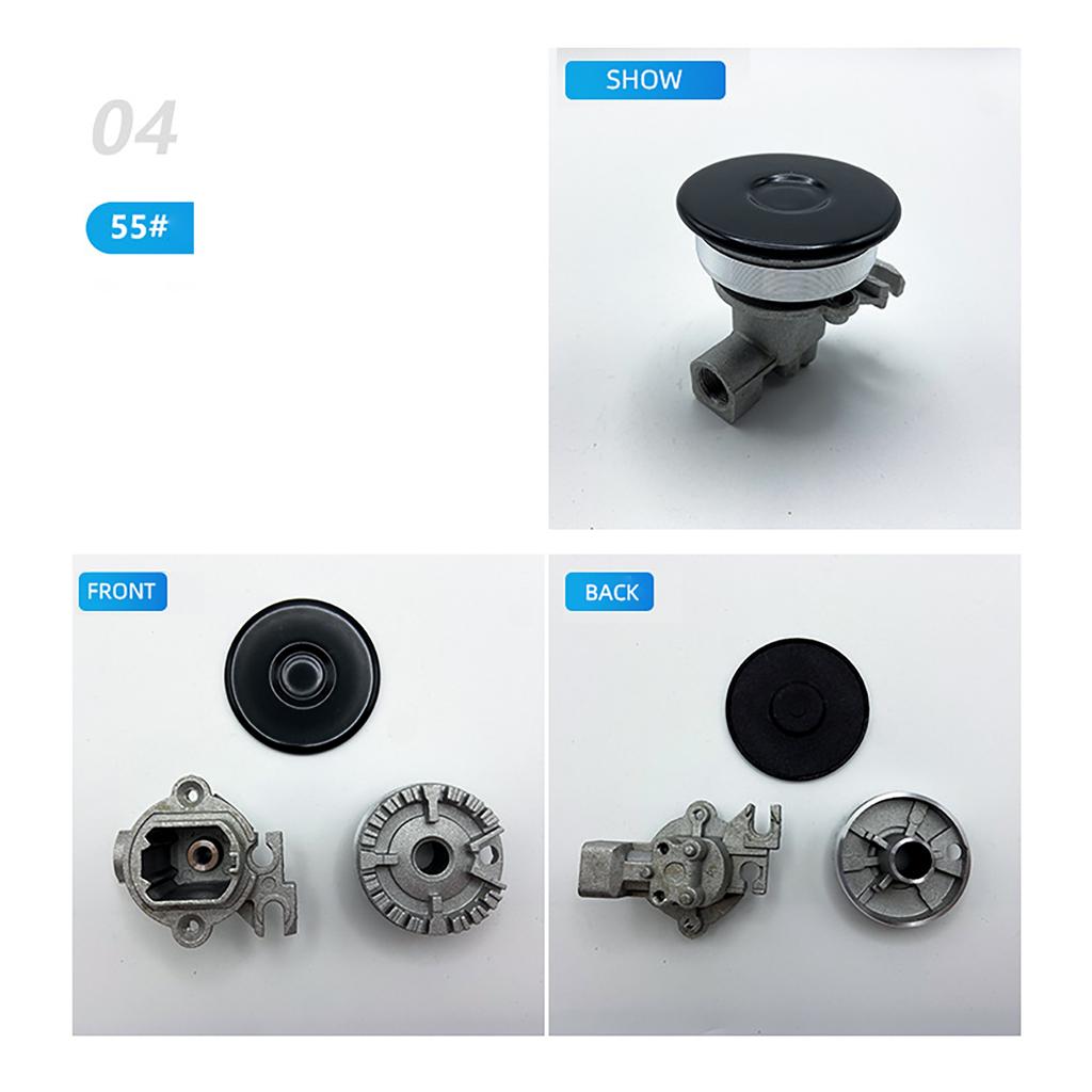 Metal Stove Burner and Knob Set Cooktop Burner Heads and Control Knobs Ranges Burner Caps Metal Texture for Stove