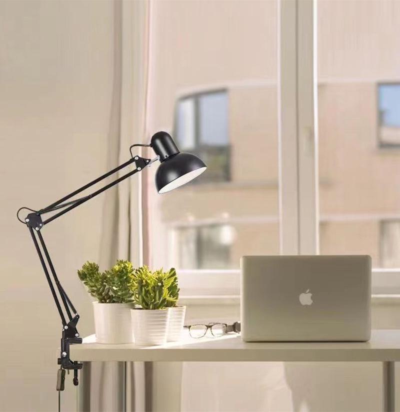 LED Adjustable Eye-Friendly Desk Lamp for Study, Reading, and Work with Long Arm and Clip, Ideal for Eyelash Extensions and Manicures.