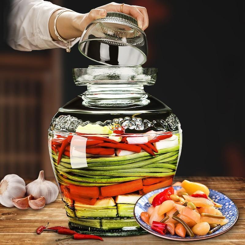 JINGRX Thickened Glass Pickling Jar